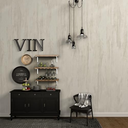 TOTIO Cream Concrete Wallpaper Peel Stick Milky White Plaster effect Contact Paper 16x354inch Air Guide Slot Design Matte Thick Self-adhesive Waterproof Vinyl Wrap Modern Industrial Style Wall Sticker - Image 1