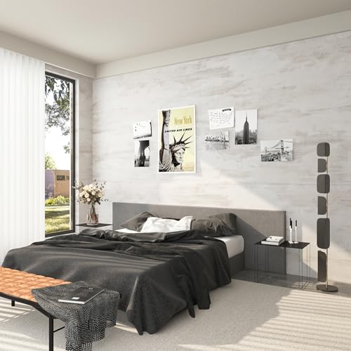 TOTIO Cream Concrete Wallpaper Peel Stick Milky White Plaster effect Contact Paper 16x354inch Air Guide Slot Design Matte Thick Self-adhesive Waterproof Vinyl Wrap Modern Industrial Style Wall Sticker - Image 3