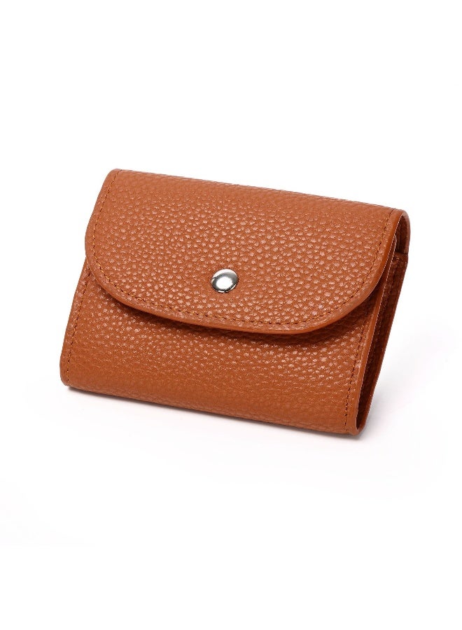 xozgdovg Genuine Leather Mini Bag Mens and Womens Cowhide Small Card Bag Soft Wallet Zero Line Bag Card Holder Coin Card Bag Light brown 