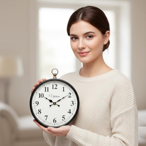 Vipron Double Sided Wall Clock - 8 Inch Vintage Railway Station Clock - Antique Station Clock for Home, Office, Café, Restaurant, Hotel & Shop Décor | Classic Retro Design - Image 5
