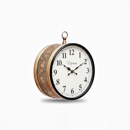 Vipron Double Sided Wall Clock - 8 Inch Vintage Railway Station Clock - Antique Station Clock for Home, Office, Café, Restaurant, Hotel & Shop Décor | Classic Retro Design - Image 2