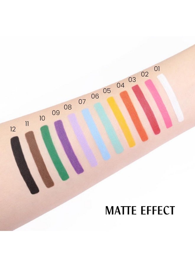 evpct - 12Pcs Colored Matte Gel Eyeliner Pencils Set For Women, Green Blue White Black Auburn Yellow Orange Eyeliner Waterline Waterproof Lapiz De Ojos Delineador De Ojos Contra El Agua Eye Liner Makeup - Image 1