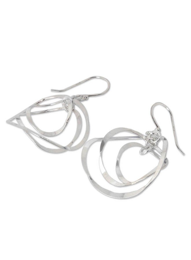 NOVICA Artisan Handmade .925 Sterling Silver Dangle Earrings Thailand Modern 'Twirling' - Image 3