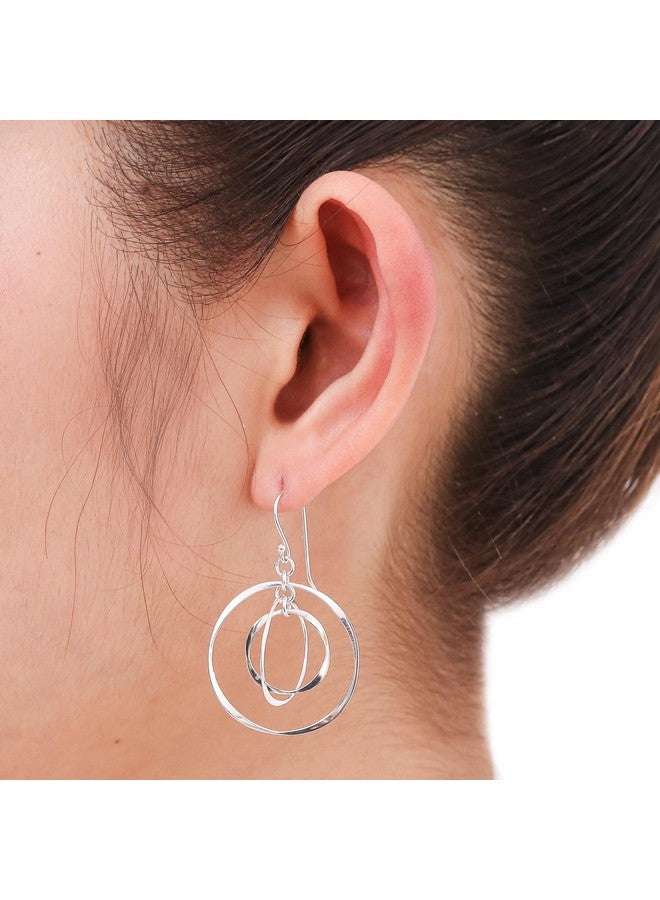 NOVICA Artisan Handmade .925 Sterling Silver Dangle Earrings Thailand Modern 'Twirling' - Image 4