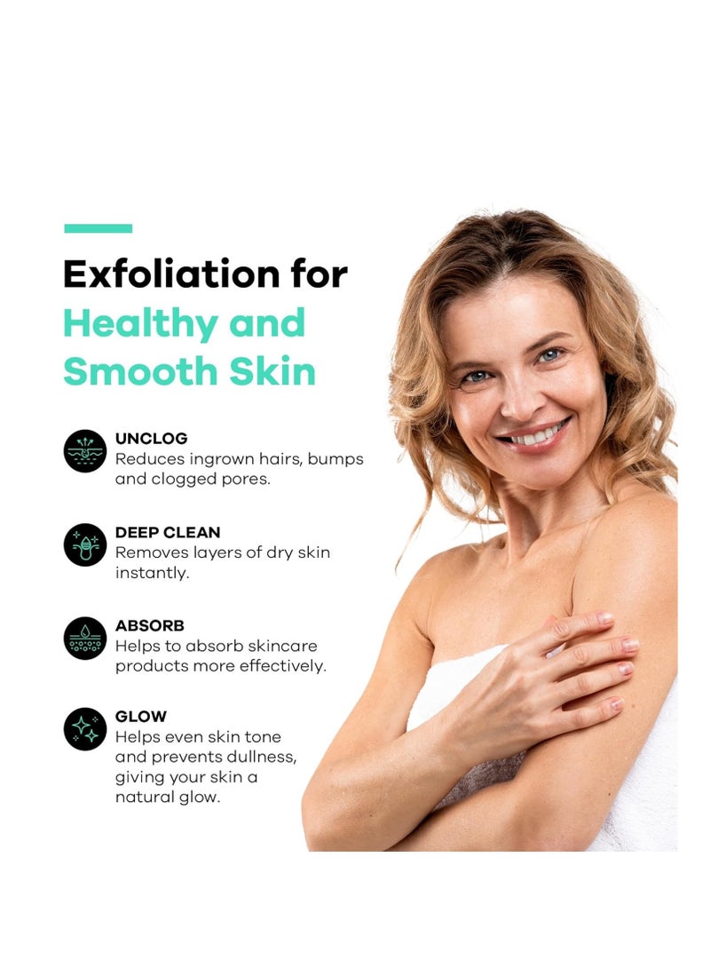 Dermasuri - Deep Exfoliating Glove - Polishing Mitt Body Scrubber - Korean Skin Cleaner Exfoliator - Dead Skin Buffing Treatment - Gifts for Women & Men - Keratosis Pilaris Scrub Remover - (2 Pack) - Image 3