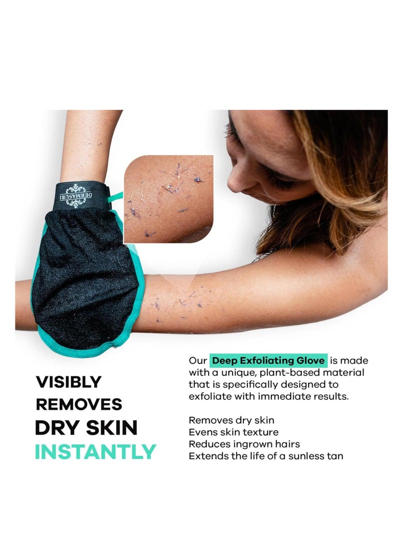 Dermasuri - Deep Exfoliating Glove - Polishing Mitt Body Scrubber - Korean Skin Cleaner Exfoliator - Dead Skin Buffing Treatment - Gifts for Women & Men - Keratosis Pilaris Scrub Remover - (2 Pack) - Image 5