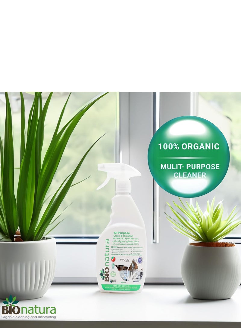 BioNatura All Purpose Clean and Disinfect - Bionatura - 100% Natural, Organic, Non-Toxic - Antivirus, Biodegradable and Safe - 750 ml - Image 5