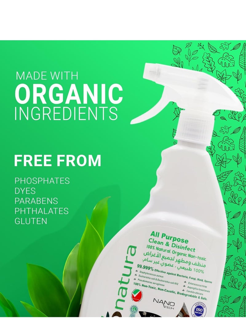 BioNatura All Purpose Clean and Disinfect - Bionatura - 100% Natural, Organic, Non-Toxic - Antivirus, Biodegradable and Safe - 750 ml - Image 2