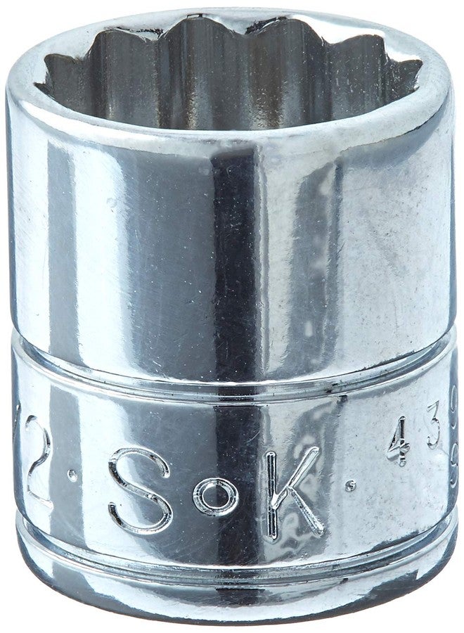 SK Tools USA 1/4" Drive, 1/2", 12 Point, Standard Chrome Socket | 43916 - Image 1