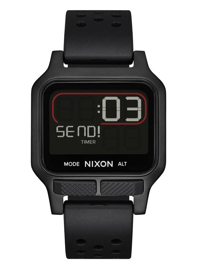 NIXON Heat A1320 - أسود بالكامل - مقاوم للماء حتى 100M - ساعة رياضية رقمية للرجال فائقة النحافة (وجه ساعة 38mm، سوار 20mm من PU/مطاط/سيليكون) - Image 5