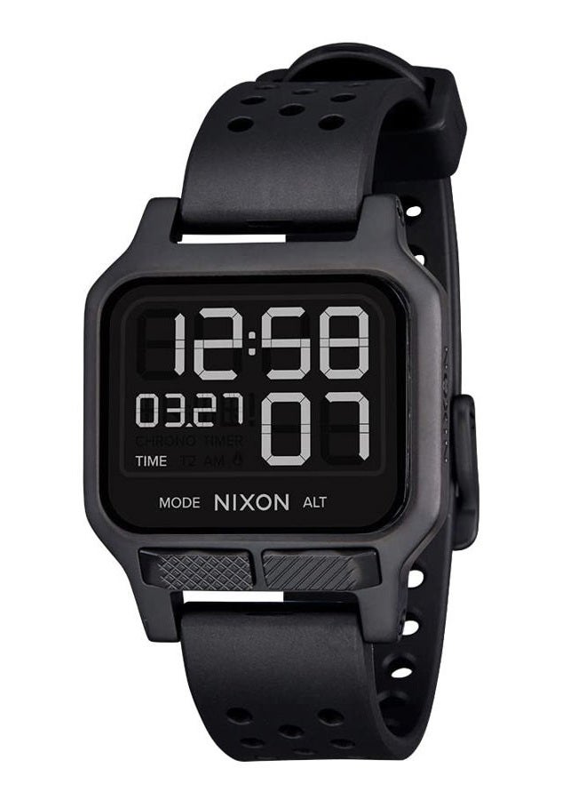 NIXON Heat A1320 - أسود بالكامل - مقاوم للماء حتى 100M - ساعة رياضية رقمية للرجال فائقة النحافة (وجه ساعة 38mm، سوار 20mm من PU/مطاط/سيليكون) - Image 1