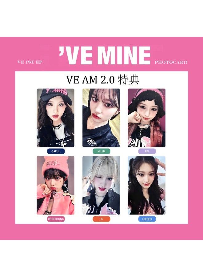 NIBEMINENT 6 Pcs Kpop IVE - 1st EP I'VE AM 2.0 Lomo Cards Card For Fans Collection Gifts - Image 1