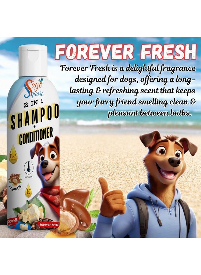 Sage Square Forever Fresh 2-In-1 Pet Shampoo And Conditioner - Grooming Solution For Soft, Shiny, Healthy Coats, Enriched With Cocoa Butter, Perfect For Dogs & Cats Of All Breeds And Sizes (200Ml)  - Image 5