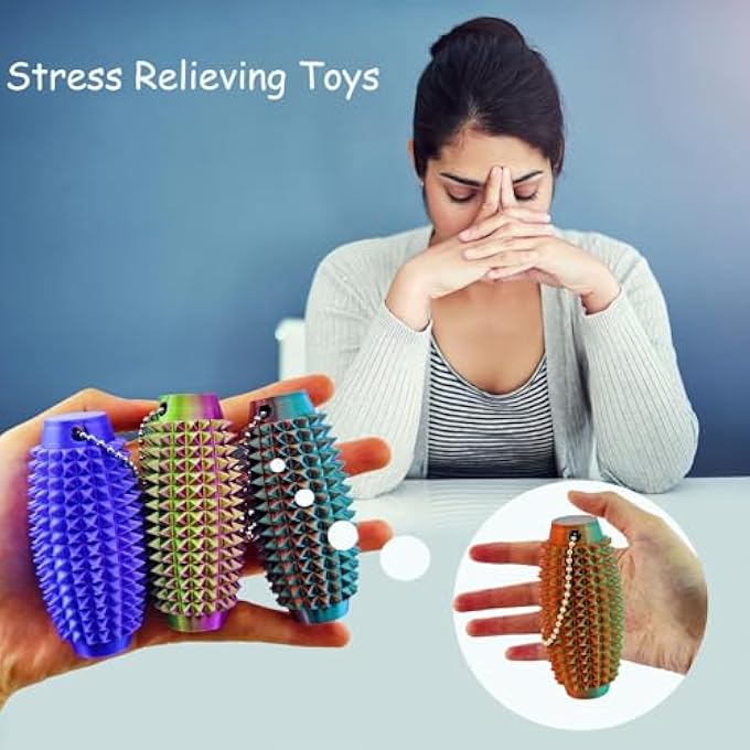 emeqzoa Upgrade Little Ouchies Pain Stim Fidget 3D Printed Fidget Toys Anxiety Relief Items,Handheld Fidget Toys,Adults & Teens Promotes Focus,Novelty Stress Relief for Christmas Birthday Gifts(PB+CPG+LPG) - Image 3