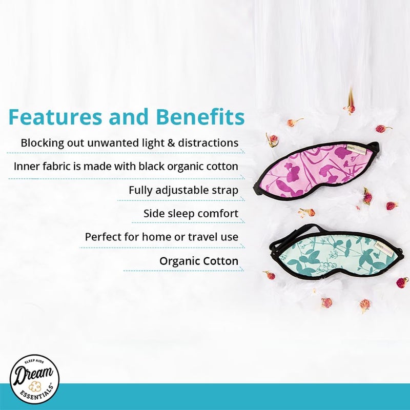 Dream Essentials® Natura Organic Cotton Sleep Mask (Midnight Black) Made in The USA - Image 4