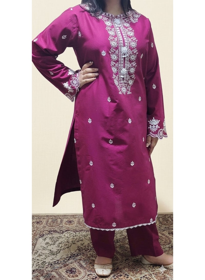 Fabric Pakistani Lawn Embroidery Stitched 2-Piece – 2026 Collection. - Image 3
