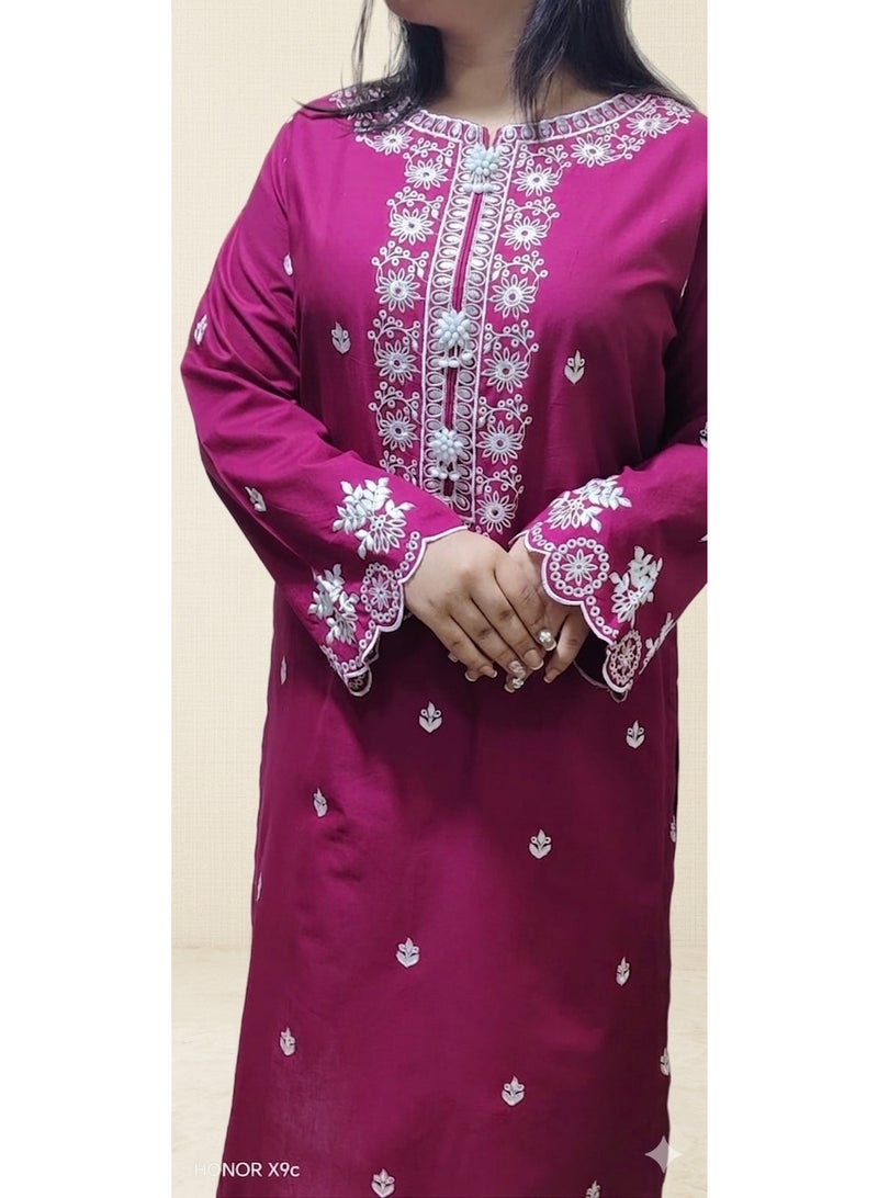 Fabric Pakistani Lawn Embroidery Stitched 2-Piece – 2026 Collection. - Image 2