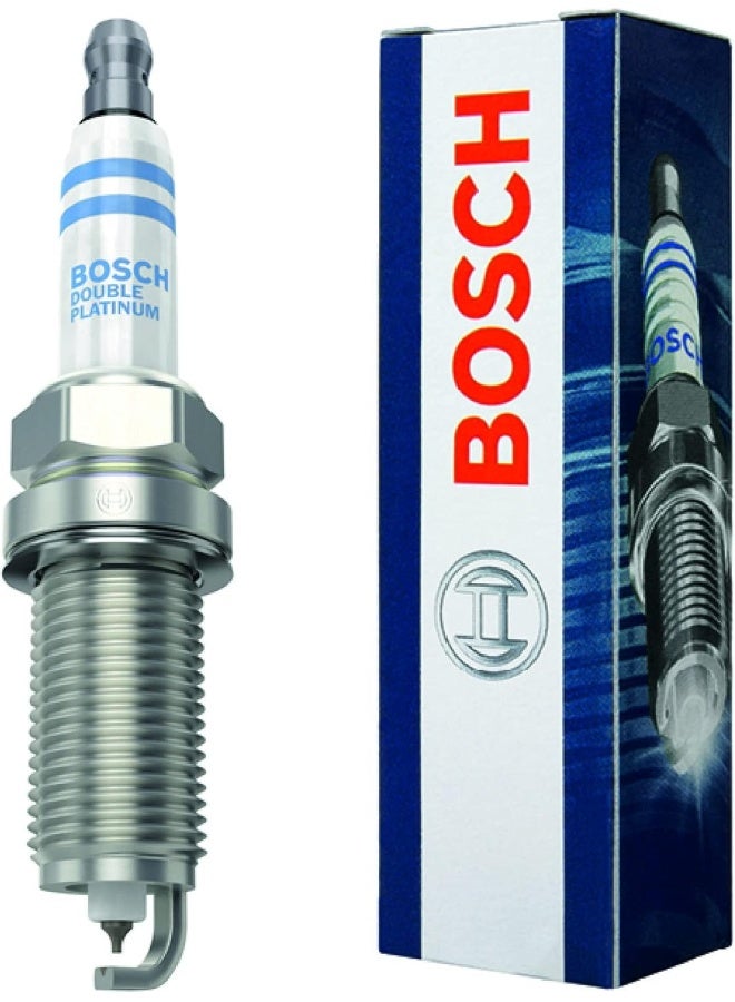 BOSCH FR7NPP332 Double Platinum Spark Plug - Up to 3X Longer Life for Select BMW 128i 323i 325i 325xi 328i 328xi 330i 330xi 525i 525xi 528i 528xi 530i 530xi X3 X5 Z4 xDrive and Saab 9-3 (Pack of 1) - Image 1