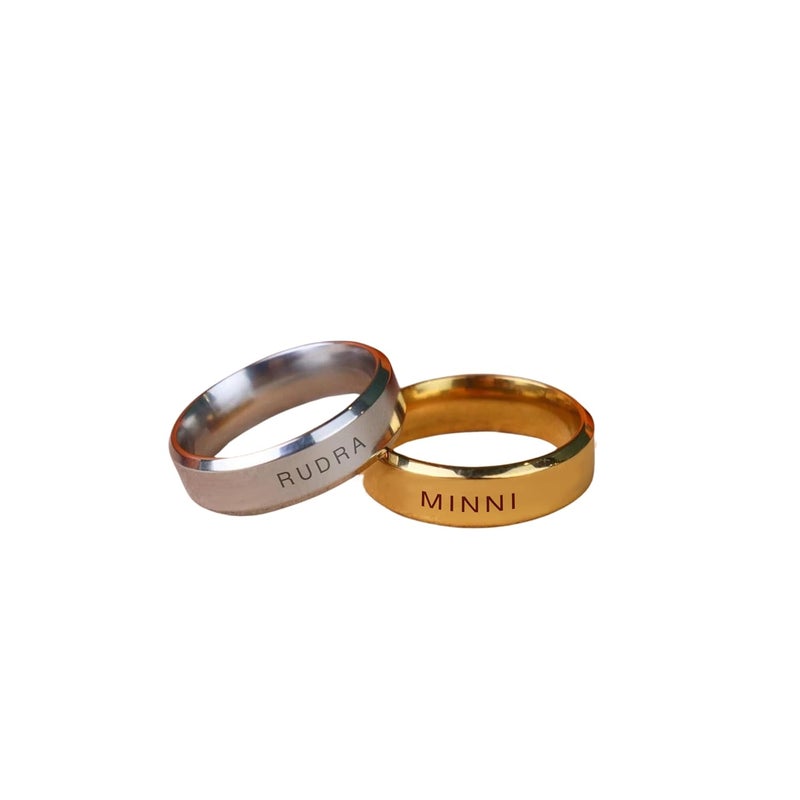 Custom SILVER PERSONALISED RING | RING | SILVER PLATED RING | SILVER RING | NAME RING | UNISEX FOR MEN & WOMEN | STAINLESS STEEL MATERIAL | BEST FOR GIFTING | SIZES 17,18,19,20,21&22MM - Image 5