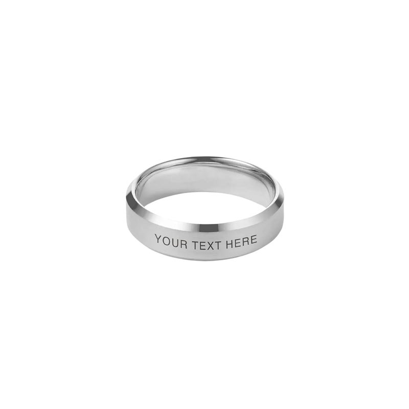 Custom SILVER PERSONALISED RING | RING | SILVER PLATED RING | SILVER RING | NAME RING | UNISEX FOR MEN & WOMEN | STAINLESS STEEL MATERIAL | BEST FOR GIFTING | SIZES 17,18,19,20,21&22MM - Image 1