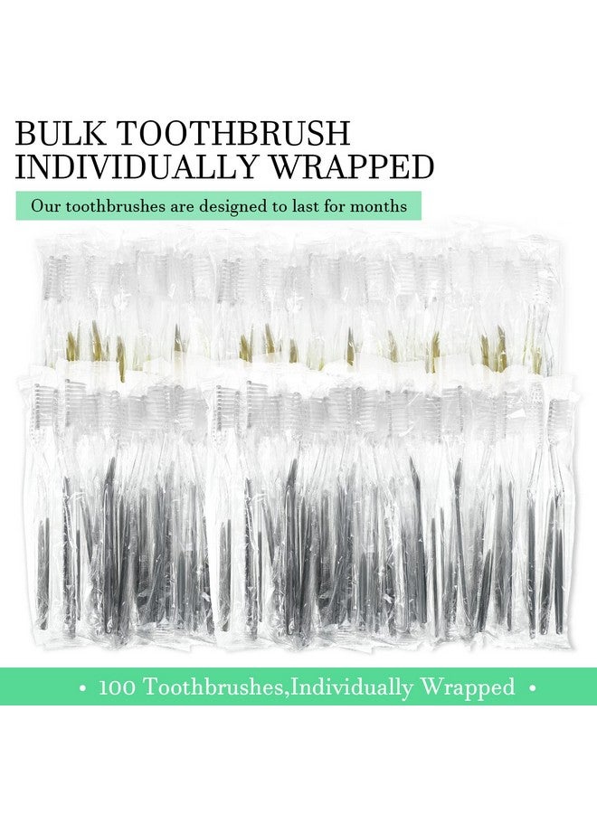 Remerry 100 Pack Individually Wrapped Disposable Toothbrushes Bulk Travel Toothbrushes Manual Disposable Tooth Brush Soft Bristle Tooth Brush for Adults Hotel Guest Camping Travel, 2 Colors - Image 3