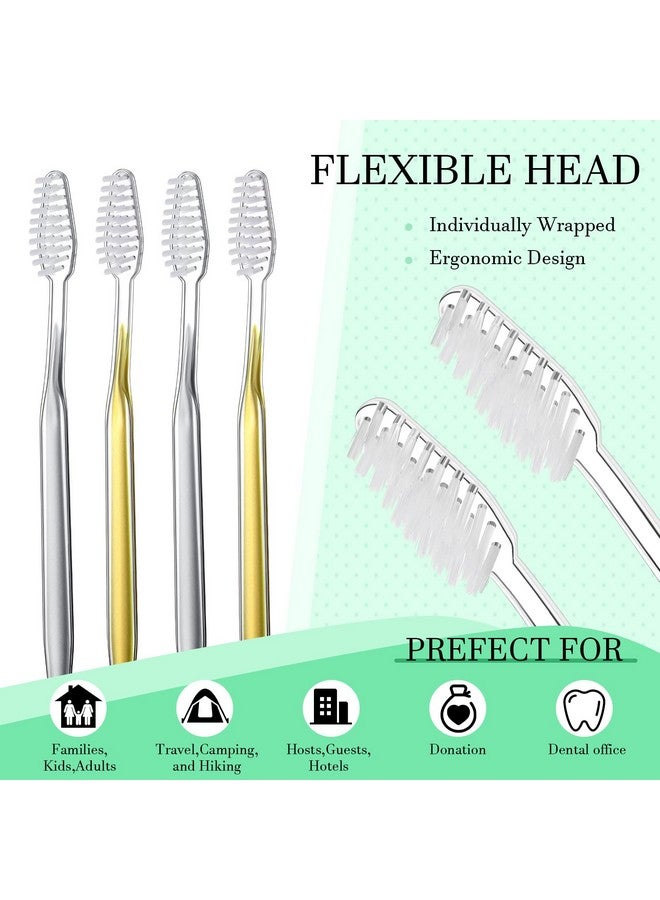 Remerry 100 Pack Individually Wrapped Disposable Toothbrushes Bulk Travel Toothbrushes Manual Disposable Tooth Brush Soft Bristle Tooth Brush for Adults Hotel Guest Camping Travel, 2 Colors - Image 2