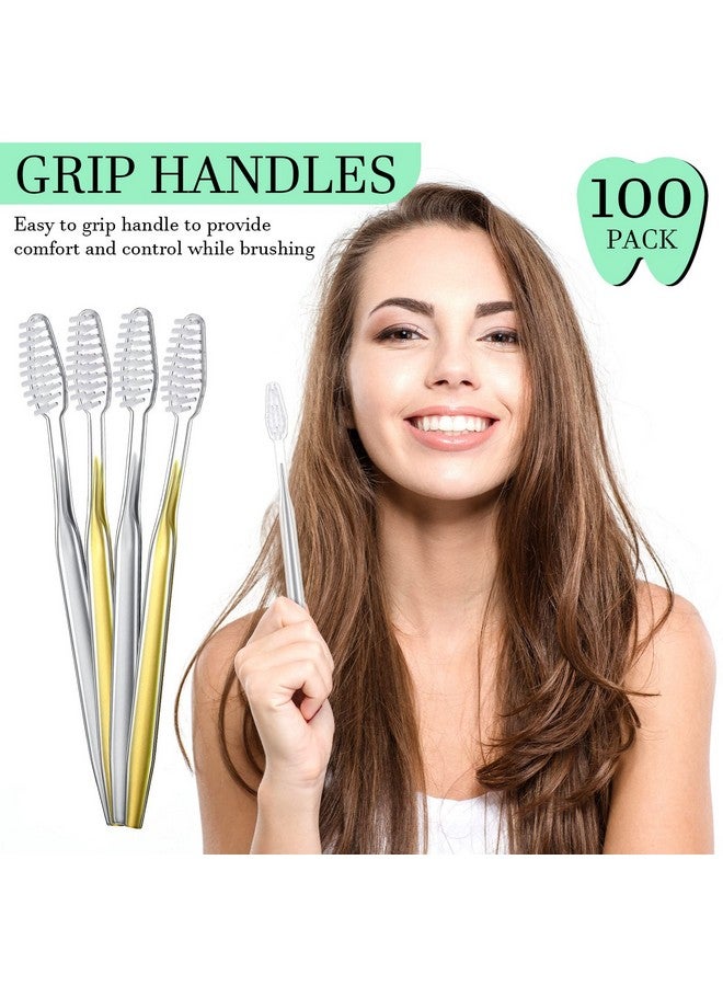 Remerry 100 Pack Individually Wrapped Disposable Toothbrushes Bulk Travel Toothbrushes Manual Disposable Tooth Brush Soft Bristle Tooth Brush for Adults Hotel Guest Camping Travel, 2 Colors - Image 5