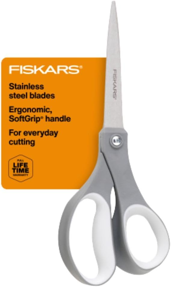 Fiskars All Purpose Scissors High Performance Cutting Stainless Steel Blades Ergonomic and Comfort Handles Perfect for Arts and Crafts and the Office Scissors for Office - Image 1