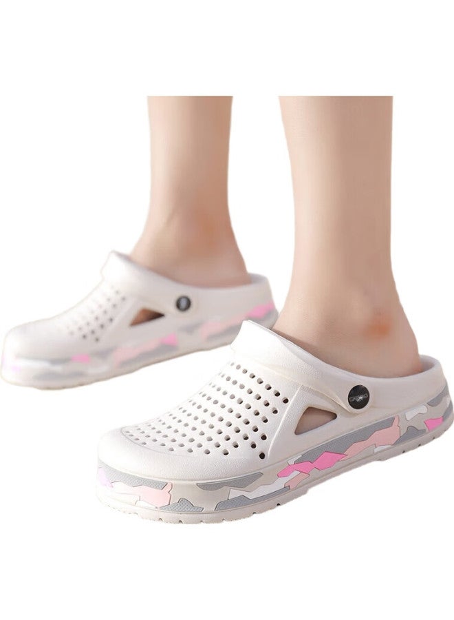CARTELO Crocodile Perforated Shoes, Women'S Sandals, Casual Garden Slippers, Dual-Use Beach Shoes, Sandals For Women, 1287 White, Size 37 - Image 2