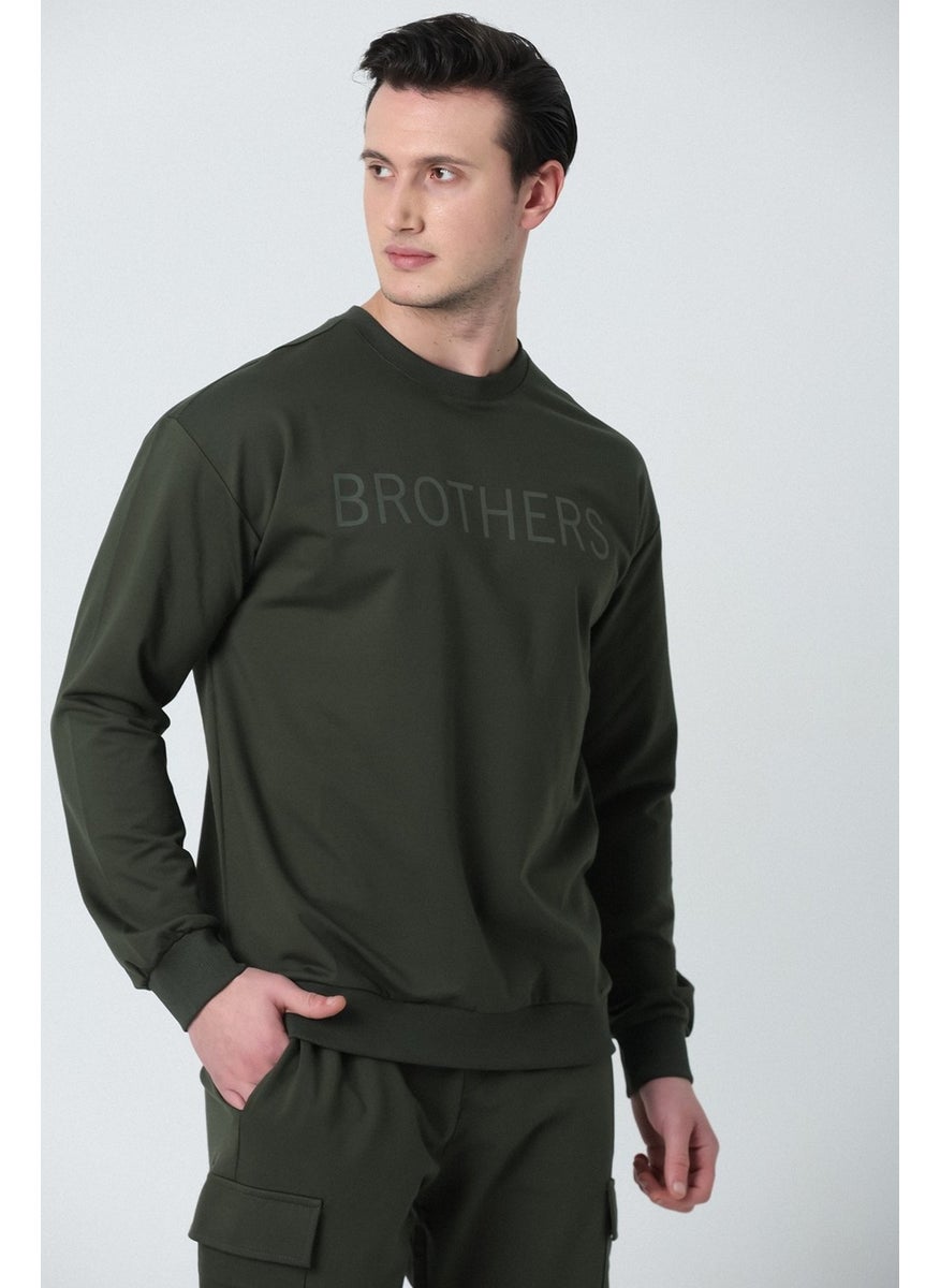 Men's Oversize Crew Neck 2 Thread Combed Cotton Sweatshirt Khaki Green - pzsku/ZEECC6F6BB7533279D108Z/45/_/1740652553/47ec3e27-75cd-42e2-9b59-2667e058e948