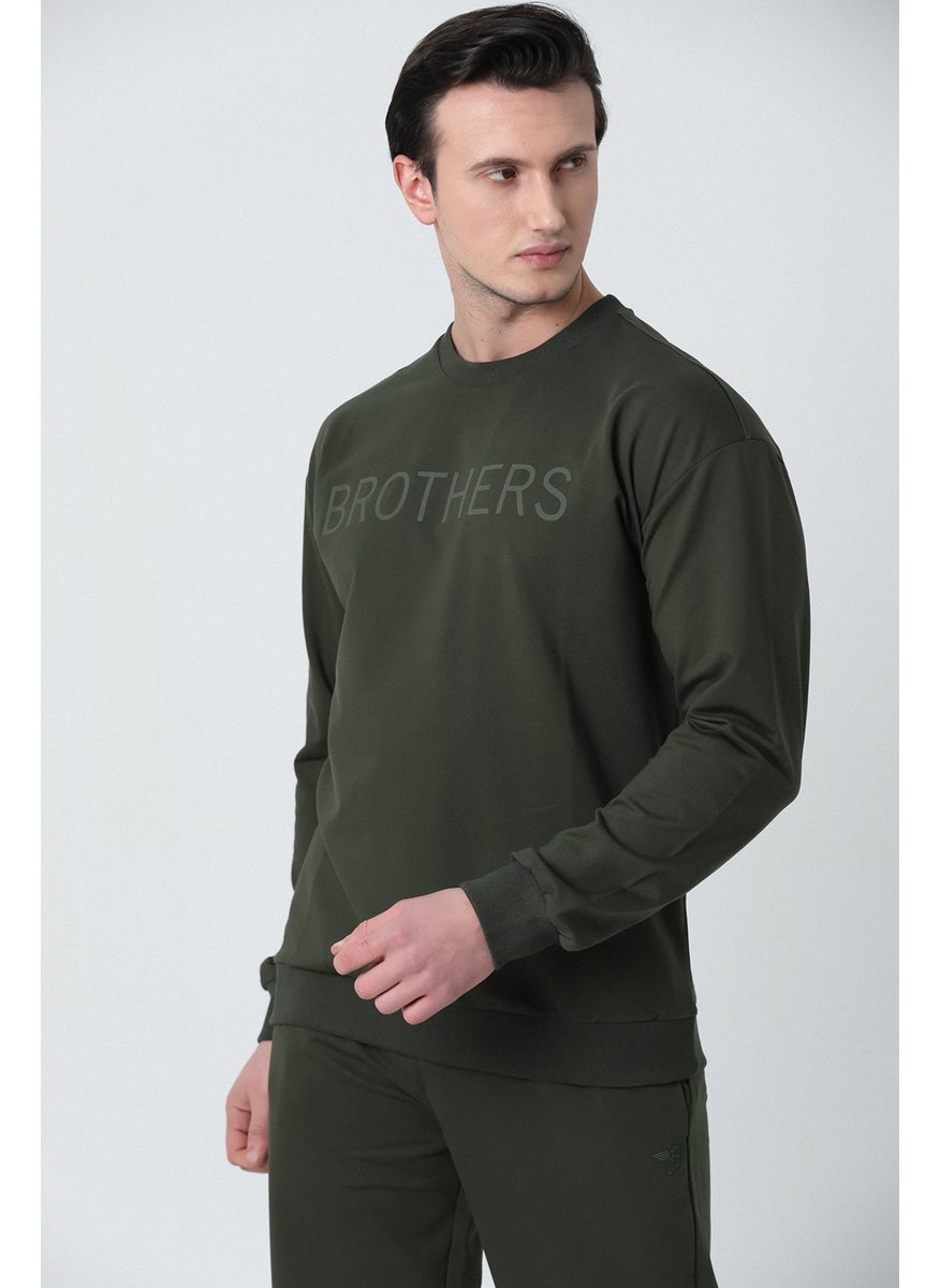 Men's Oversize Crew Neck 2 Thread Combed Cotton Sweatshirt Khaki Green - pzsku/ZEECC6F6BB7533279D108Z/45/_/1740652592/826dd241-1648-40d5-939b-223a23126ef5