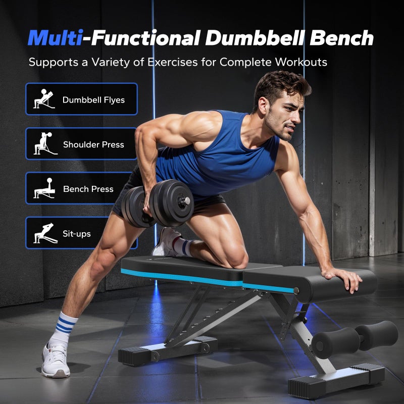 MERACH Weight Bench, Foldable Weight Benches for Home Gym with 990 LBS, Adjustable Weight Bench with 72 Training Angles, Incline Bench Press for Full Body - Image 3