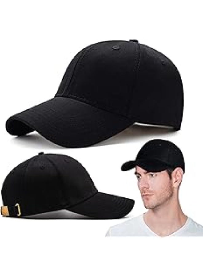 1PCS Men and Women Baseball Cap Plain Blank Adjustable Classic Baseball Hat Cap 100% Cotton Golf Dad Hat(Black) - Image 1
