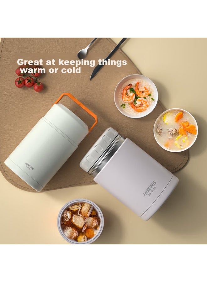 Haers Stainless Steel Insulated Food Jar, 316 Grade, Vacuum Flask, Thermal Lunch Box, Soup Container, Portable Student Bento Box, Large Capacity 1000ml - Image 3
