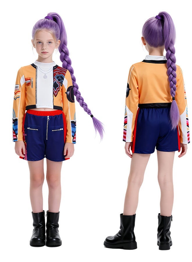 Halamodo مجموعة فتيات كي -بي -بي، مجموعة أزياء لومي كوزبلاي، أزياء المطربة الشعبية المطبوعة للأداء، مجموعة ملابس أداء مسرح رقص الفتيات، أزياء حفلة لعب الأدوار، مناسبة لأداء المسرح، حفلات المواضيع، عروض المواهب وأوقات مختلفة، بالنسبة لعمر 3-10 أزياء أداء الأطفال - Image 1