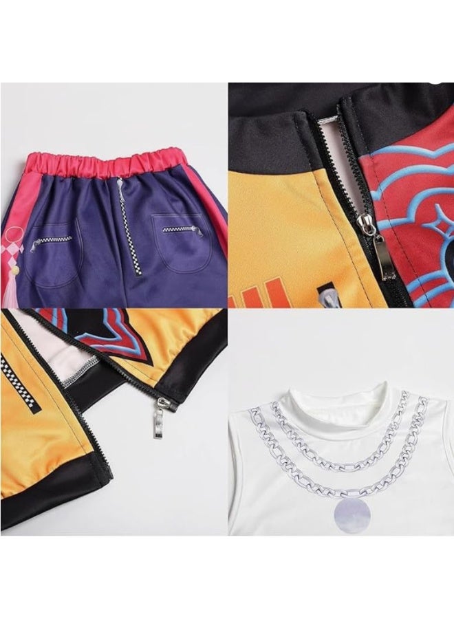 Halamodo مجموعة فتيات كي -بي -بي، مجموعة أزياء لومي كوزبلاي، أزياء المطربة الشعبية المطبوعة للأداء، مجموعة ملابس أداء مسرح رقص الفتيات، أزياء حفلة لعب الأدوار، مناسبة لأداء المسرح، حفلات المواضيع، عروض المواهب وأوقات مختلفة، بالنسبة لعمر 3-10 أزياء أداء الأطفال - Image 5