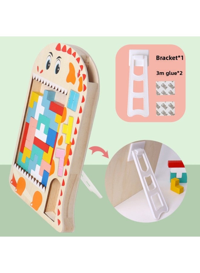 لعبة ألغاز الأطفال 3D مكعبات بناء ثلاثية الأبعاد مباراة الأشكال لعبة خشبية للأولاد والبنات من عمر 3 إلى 6 سنوات - اللون: تيتريس تمساح - Image 5