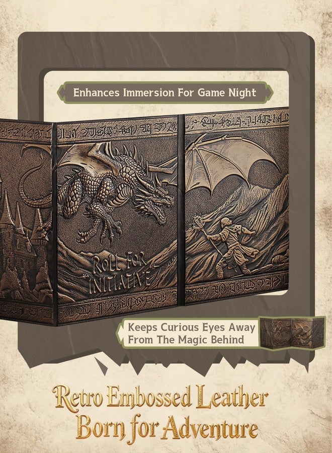 Trymaker Dm Screen 5e, DND Dungeon Master Screen Faux Leather, Gm Screen, D&D Dungeons and Dragon Accessories Gift - Image 2