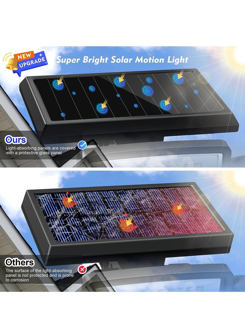 ماركة غير محددة أضواء الشمس للخارج، 210 خرزات LED 2500LM أضواء الحركة مع التحكم عن بعد، IP65 مقاوم للماء، 3 أضواء أمان LED ، إضاءة زاوية واسعة 360° مع 3 أوضاع، حزمة من 2  - Image 2