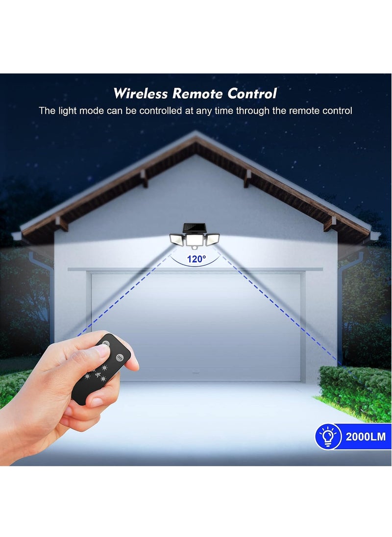 ماركة غير محددة أضواء الشمس للخارج، 210 خرزات LED 2500LM أضواء الحركة مع التحكم عن بعد، IP65 مقاوم للماء، 3 أضواء أمان LED ، إضاءة زاوية واسعة 360° مع 3 أوضاع، حزمة من 2  - Image 4