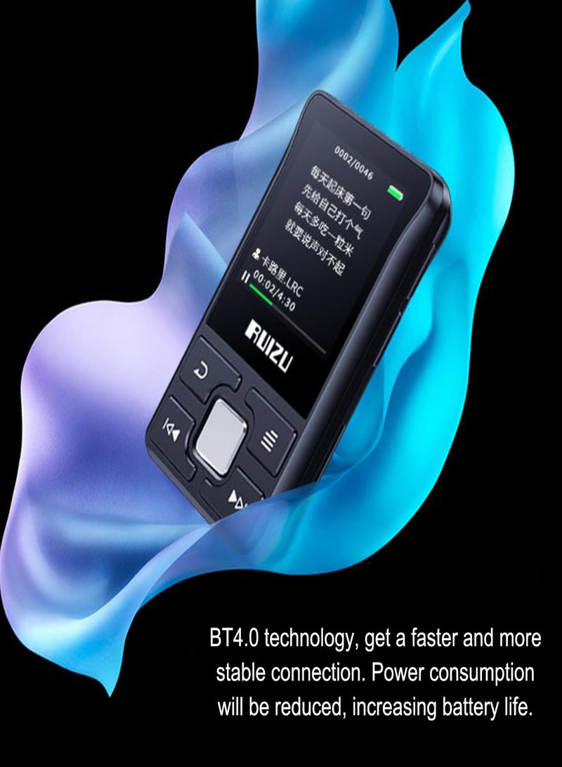 RUIZU RUIZU X55 BT MP3 Portable Music Video Player Mini Music Player 1.5-inch Screen with Speaker FM Radio Recording Stereo FM Automatic Radio MP3 MP4 3.5mm Audio Input Built-in 8G Memory  - Image 2