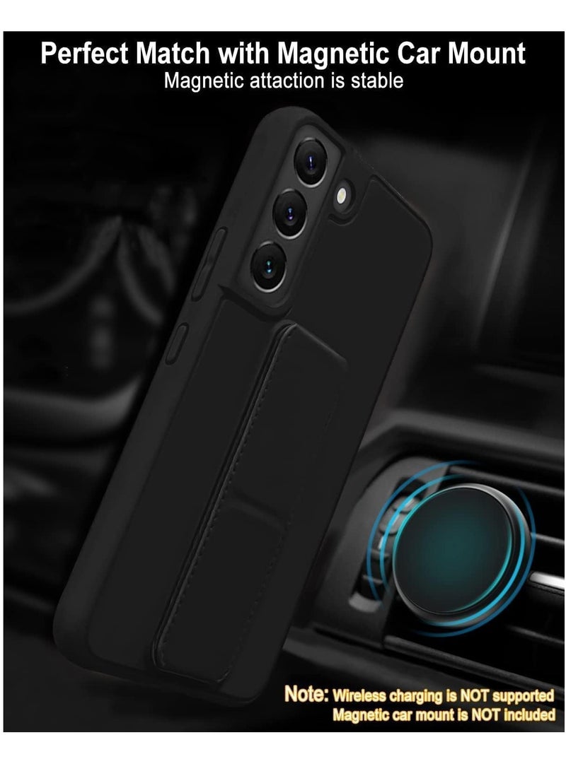 Samsung Galaxy S24 Case with Kickstand & Magnetic Car Holder Vertical Horizontal Premium Silicone Hand Strap & Multi Holder Grip for Phone - Image 2