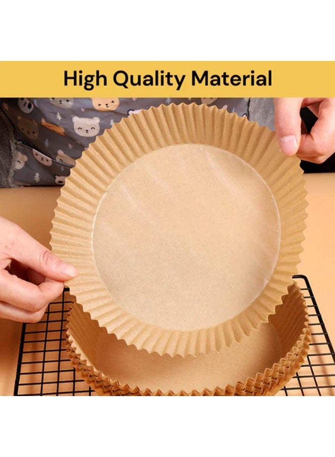 بطانة ورقية يمكن التخلص منها للمقلاة الهوائية ، ورق طهي للمقلاة الهوائية ، بطانات غير لاصقة للمقلاة الهوائية ، ورق خبز للمقلاة الهوائية مقاوم للزيت ، ورق خبز صالح للأغذية للخبز والتحميص في الميكروويف 6.3 بوصة (25 قطعة) - Image 2