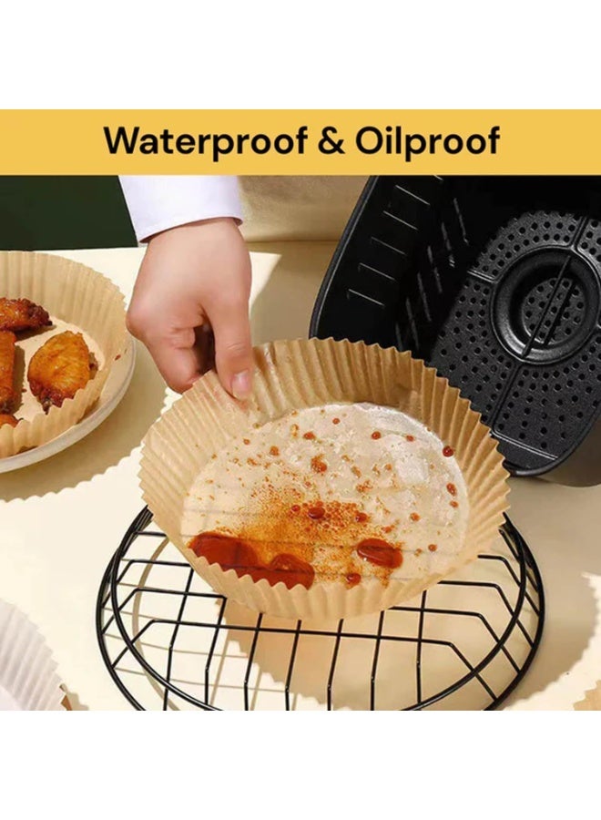 بطانة ورقية يمكن التخلص منها للمقلاة الهوائية ، ورق طهي للمقلاة الهوائية ، بطانات غير لاصقة للمقلاة الهوائية ، ورق خبز للمقلاة الهوائية مقاوم للزيت ، ورق خبز صالح للأغذية للخبز والتحميص في الميكروويف 6.3 بوصة (25 قطعة) - Image 3