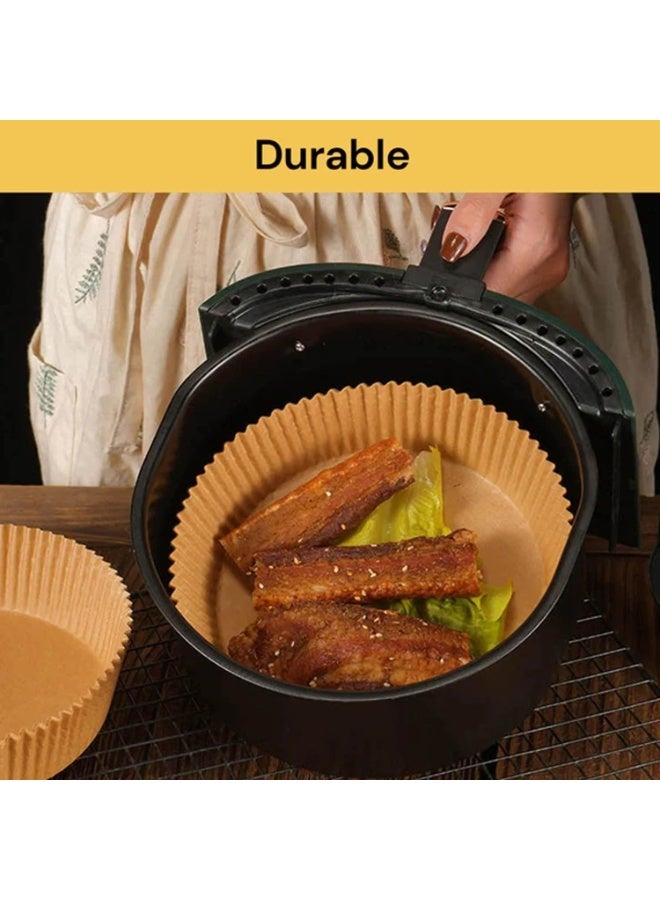 بطانة ورقية يمكن التخلص منها للمقلاة الهوائية ، ورق طهي للمقلاة الهوائية ، بطانات غير لاصقة للمقلاة الهوائية ، ورق خبز للمقلاة الهوائية مقاوم للزيت ، ورق خبز صالح للأغذية للخبز والتحميص في الميكروويف 6.3 بوصة (25 قطعة) - Image 5