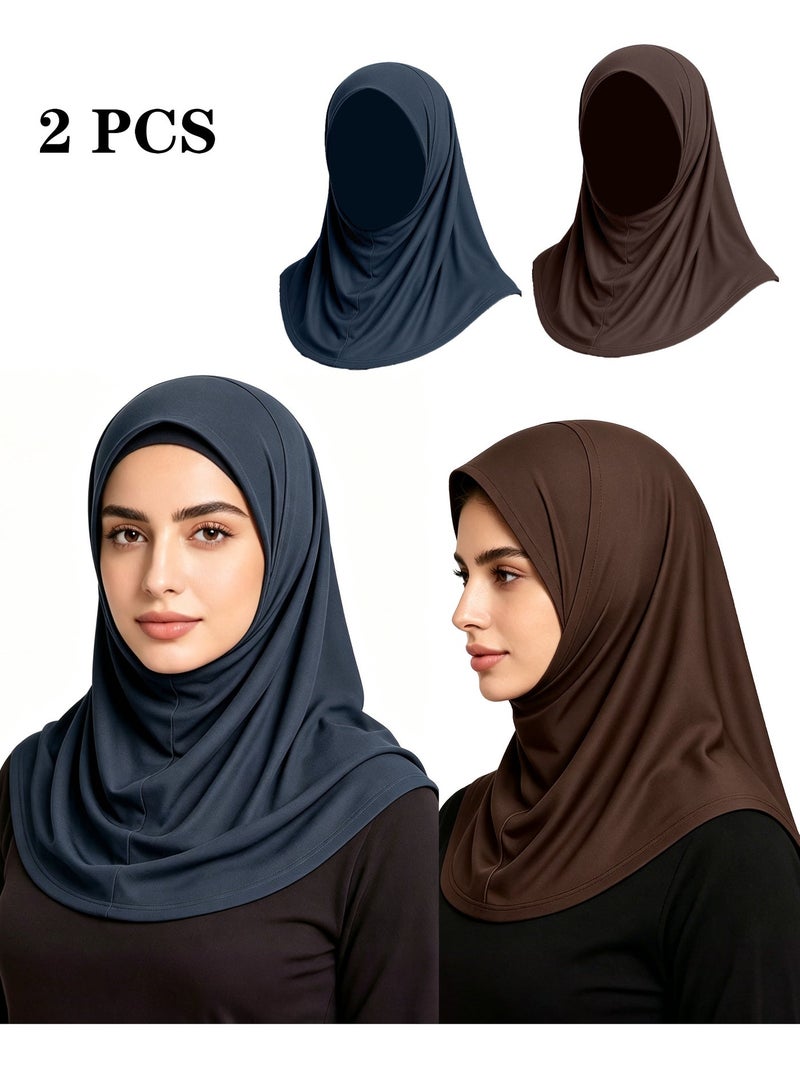 أوتيليوس 2-حجاب إسلامي للنساء عباية وشاح ناعم وجيد التهوية مع تغطية كاملة للرقبة - Image 1