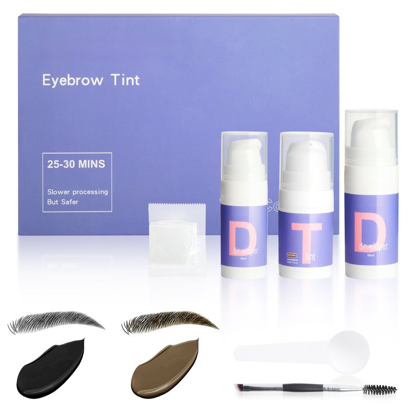 Eyelash Mascara: Black + Brown, Fast Dry, Waterproof Eyebrow Tint Dye - Smudge-Proof, Long-Lasting Color for Daily Makeup & Professional Beauty Use - Image 1