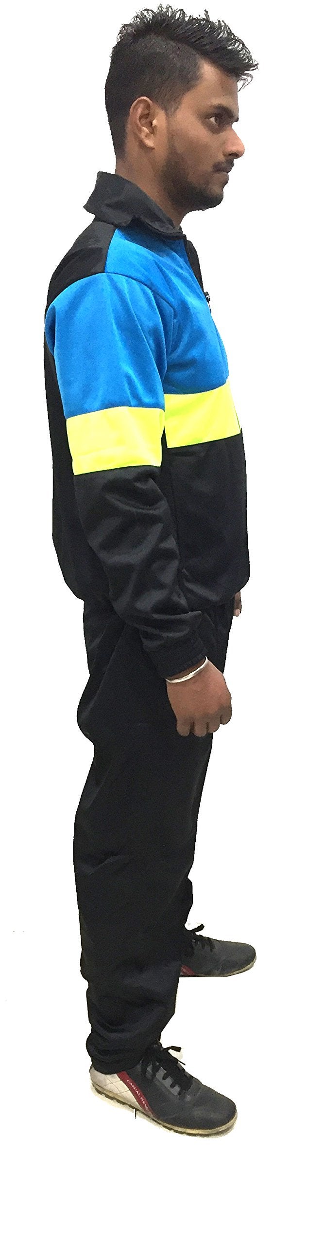 Protoner Men’s Stylish Track Suit – Blue & Black with Neon Stripe | Full Sleeve Zipper Jacket & Track Pant Set | Comfortable Sportswear for Gym, Jogging & Casual Wear XXXL - Image 2
