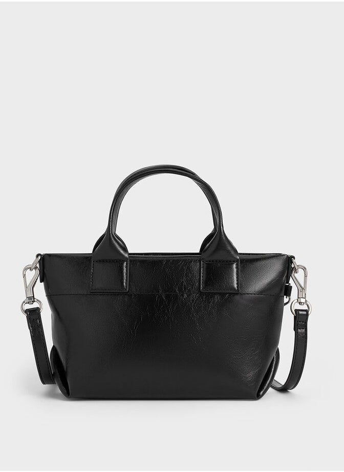 Charles & Keith Atwood Crinkle-Effect Chain-Embellished Tote Bag  - Image 3