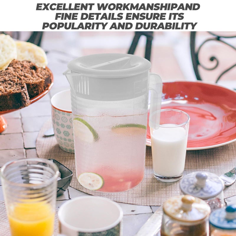 2L Large Capacity Household Water Pitcher With Handle Cold Water Jug Measuring Cup For Tea Beverage Serveware Kitchen Use Sturdy Plastic Design - Image 5